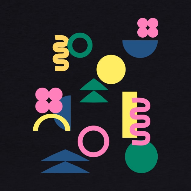 Simple Abstract Whimsy Shapes in Bright Colors by ApricotBirch